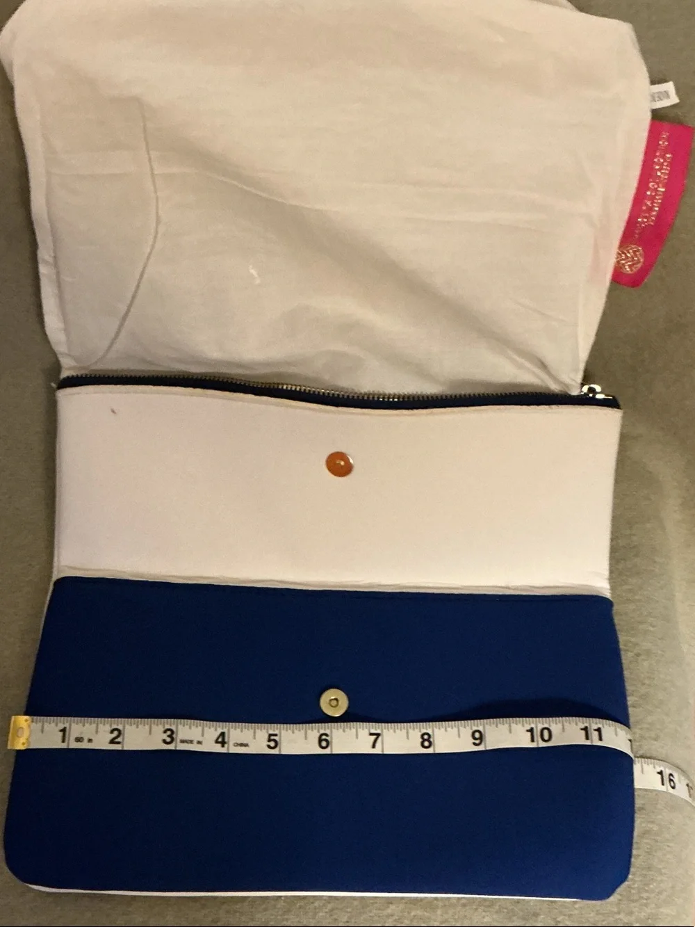 Macbeth Collection by Margaret Josephs Navy and White Anchor Zip Cosmetic Pouch